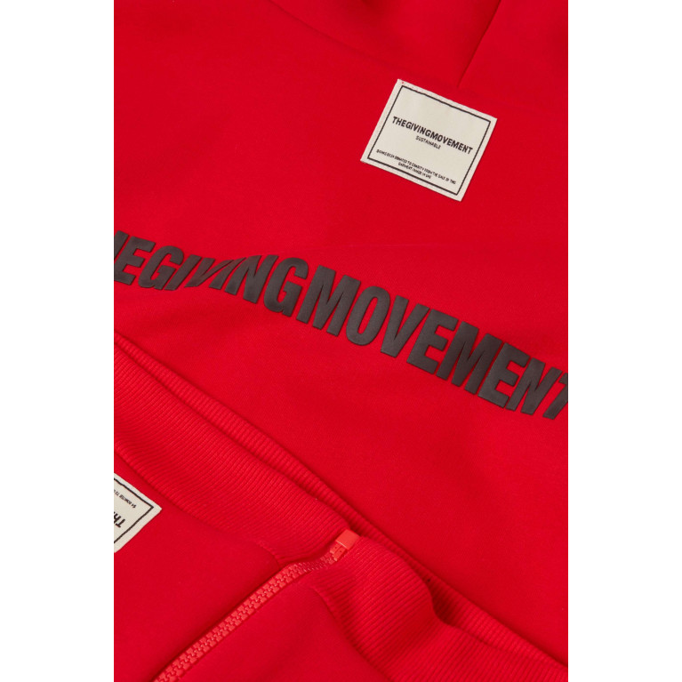 The Giving Movement - Zip Hoodie in Organic Cotton-blend Red