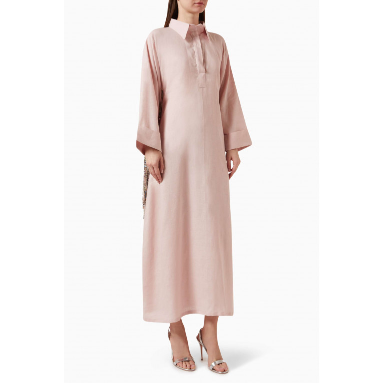 The Naqadis - Sequin-embellished Fringe Maxi Dress in Linen