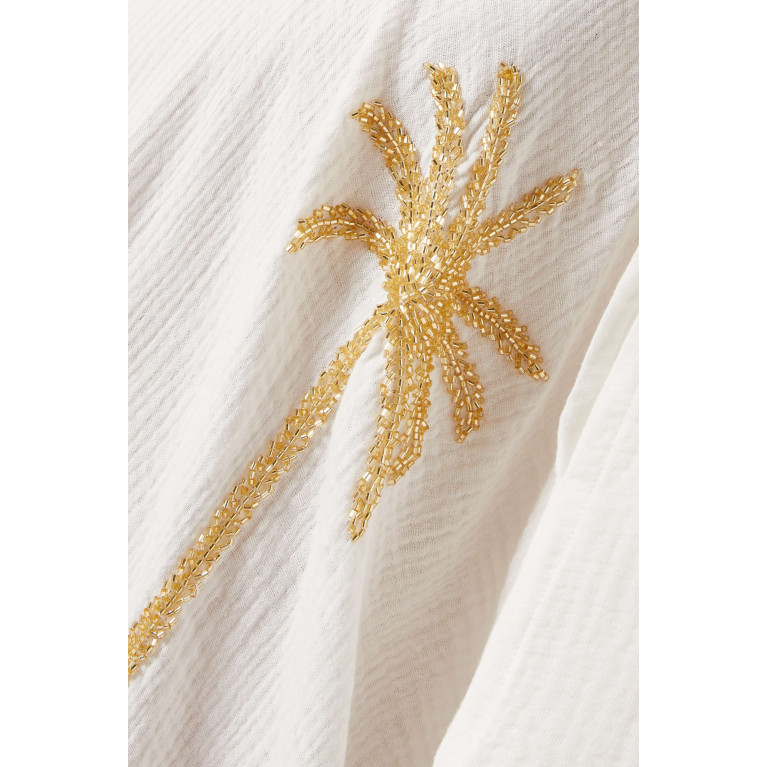 The Naqadis - Palm Tree One-shoulder Maxi Dress in Cotton