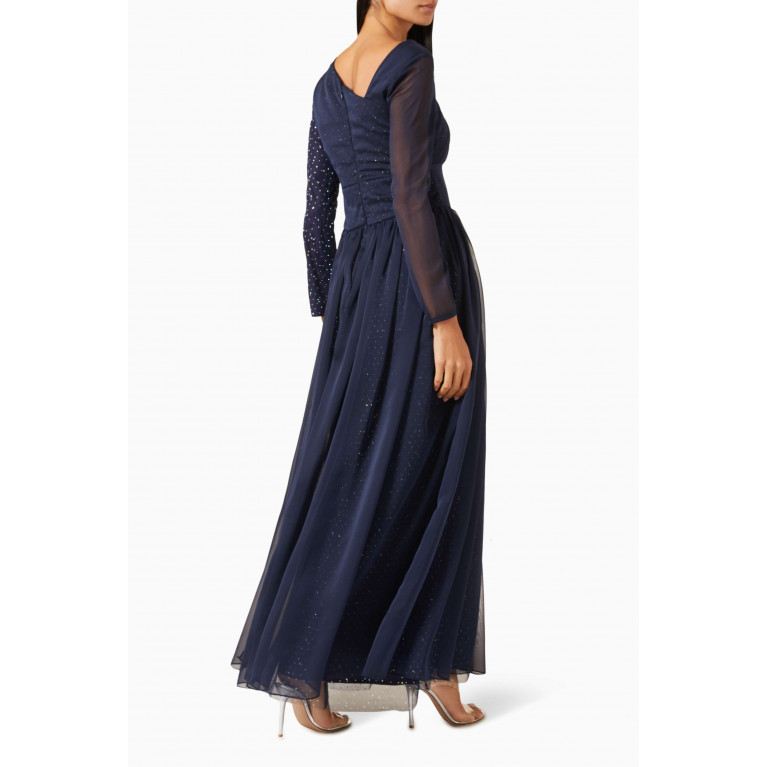 Amri - Sequin-embellished Maxi Dress Blue