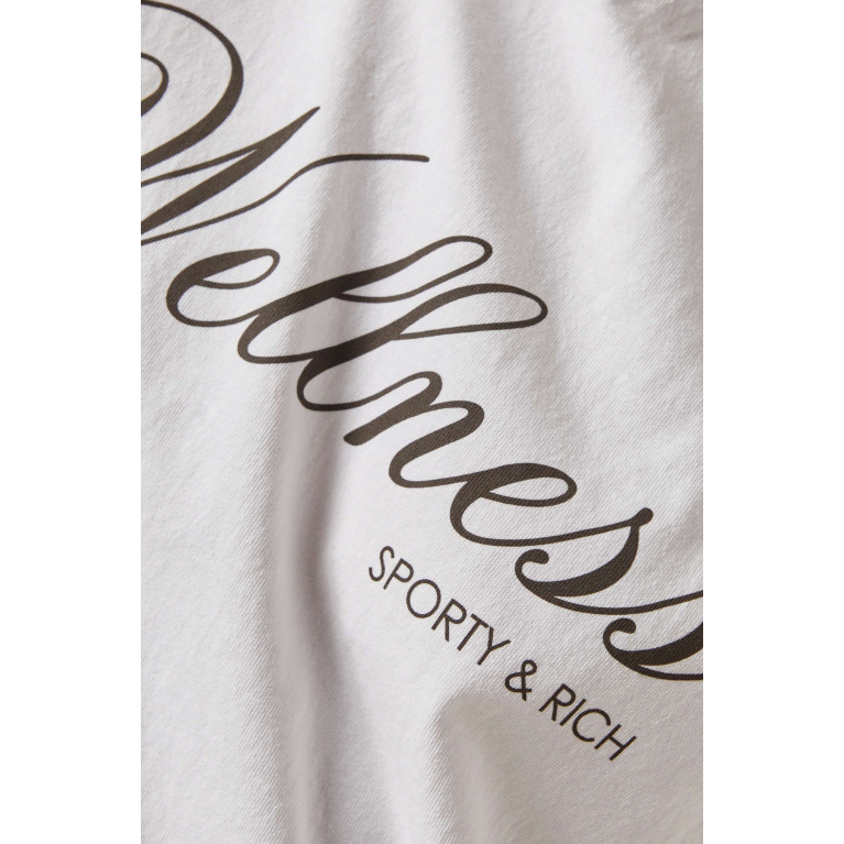 Sporty & Rich - Carlyle Logo Print T-Shirt in Cotton