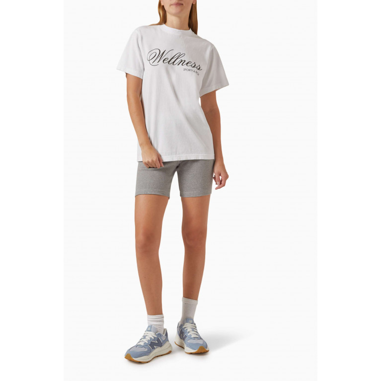 Sporty & Rich - Carlyle Logo Print T-Shirt in Cotton