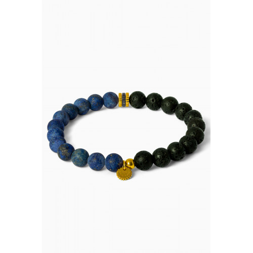Tateossian - Gear Trio Bracelet in Lava Beads & Lapis