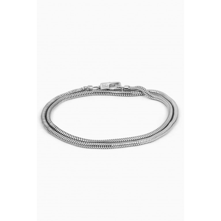 Tateossian - Serpente Double Wrap Bracelet In Rhodium Plated Sterling Silver