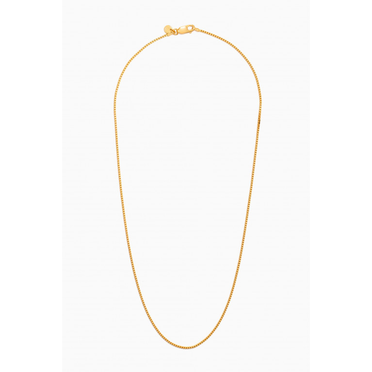 Tateossian - Box Chain Necklace in Yellow Gold Plated Sterling Silver
