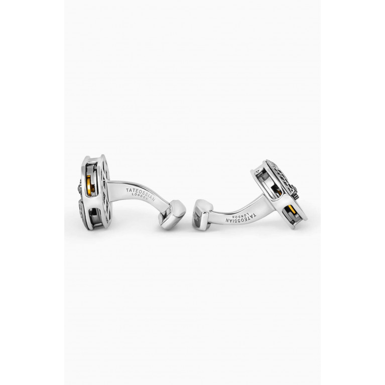 Tateossian - Tonneau Skeleton Limited Edition Cufflinks in Rhodium Plated Silver