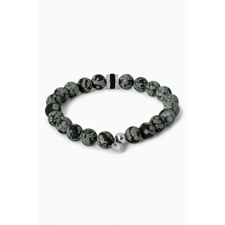 Tateossian - Giza Bracelet in Snowflake Obsidian & Stainless Steel