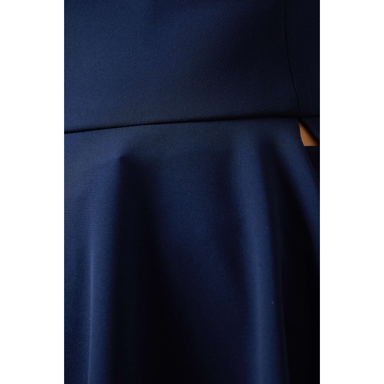 Tha Seen - Off-shoulder Maxi Dress in Crepe Blue
