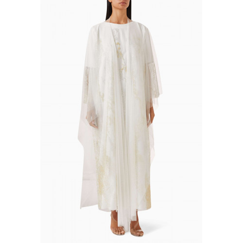 By Amal - Curved06 Embellished Abaya Set in Tulle