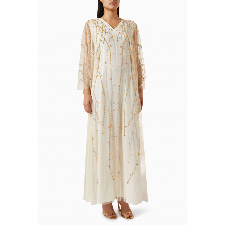Fatma with Love - Floral Embroidered Kaftan in Chiffon