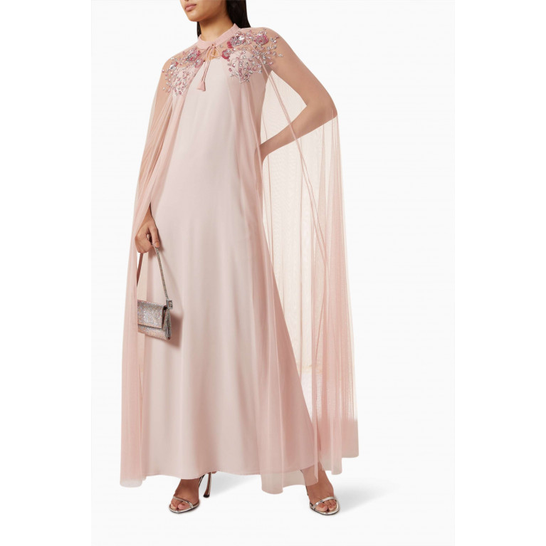 Fatma with Love - Floral Embroidered Kaftan in Chiffon