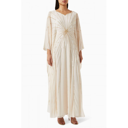Fatma with Love - Embroidered Kaftan in Chiffon Neutral