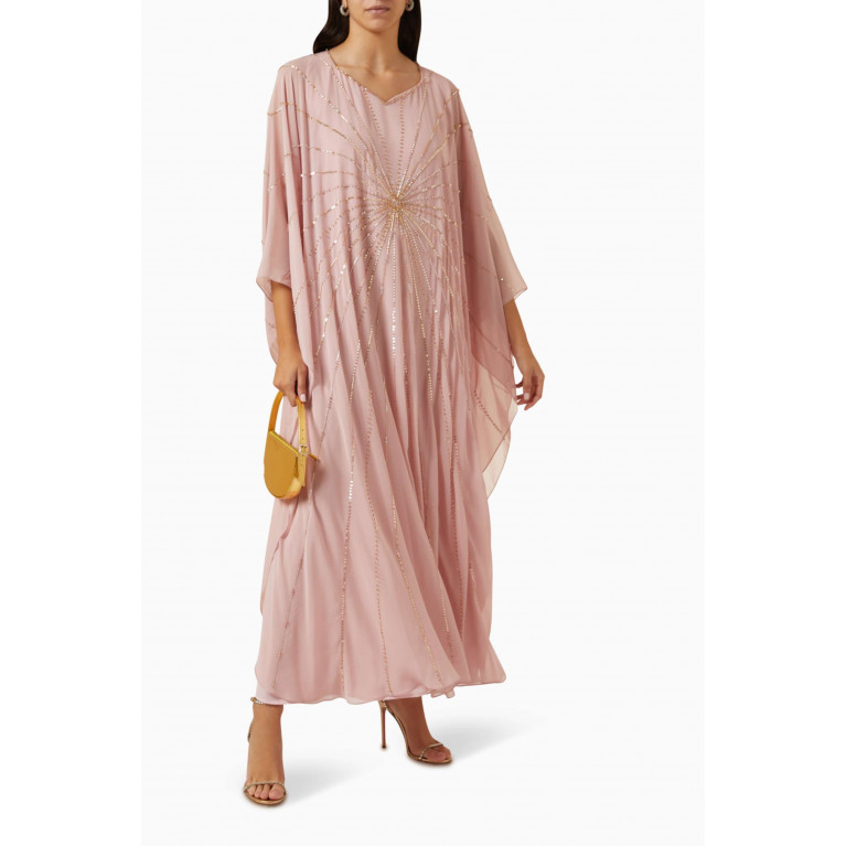 Fatma with Love - Embroidered Kaftan in Chiffon Pink