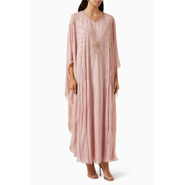 Fatma with Love - Embroidered Kaftan in Chiffon Pink
