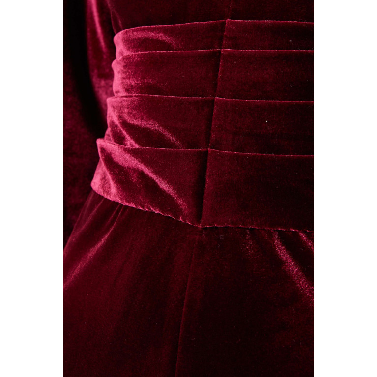 Serrb - Ruched Drape Maxi Dress in Velvet