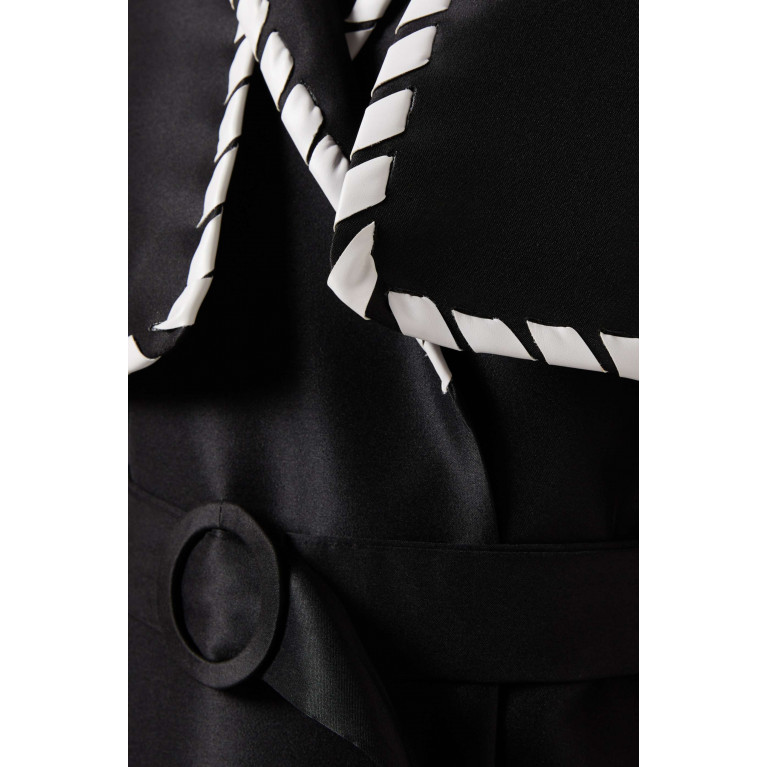 Serrb - Braided Abaya Jacket in Satin Black