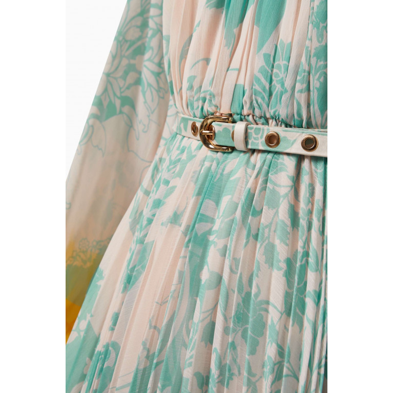 Kalico - Floral Printed Maxi Dress in Chiffon Blue