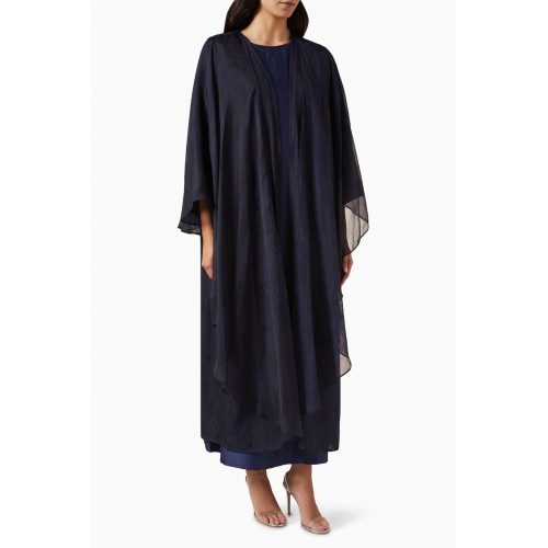 Beige Collection - 3-piece Draped Abaya Set Blue