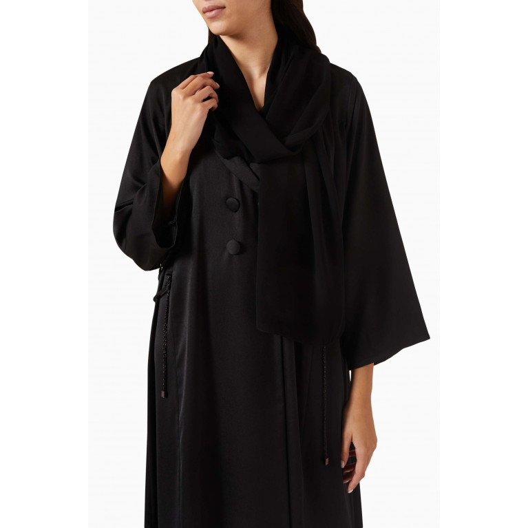 Beige Collection - Lace-up Coat Abaya in Satin
