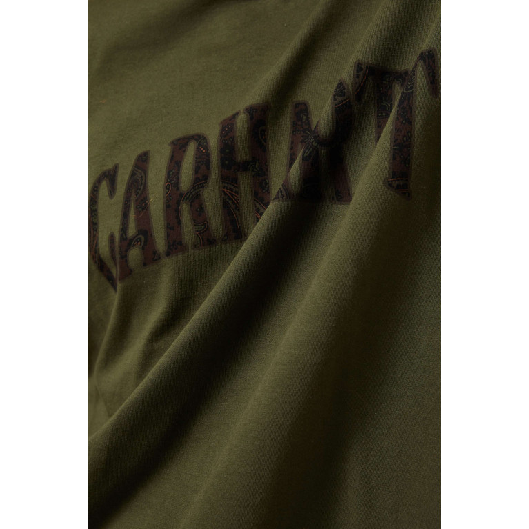 Carhartt WIP - Paisley Script T-shirt in Organic Cotton Jersey Green