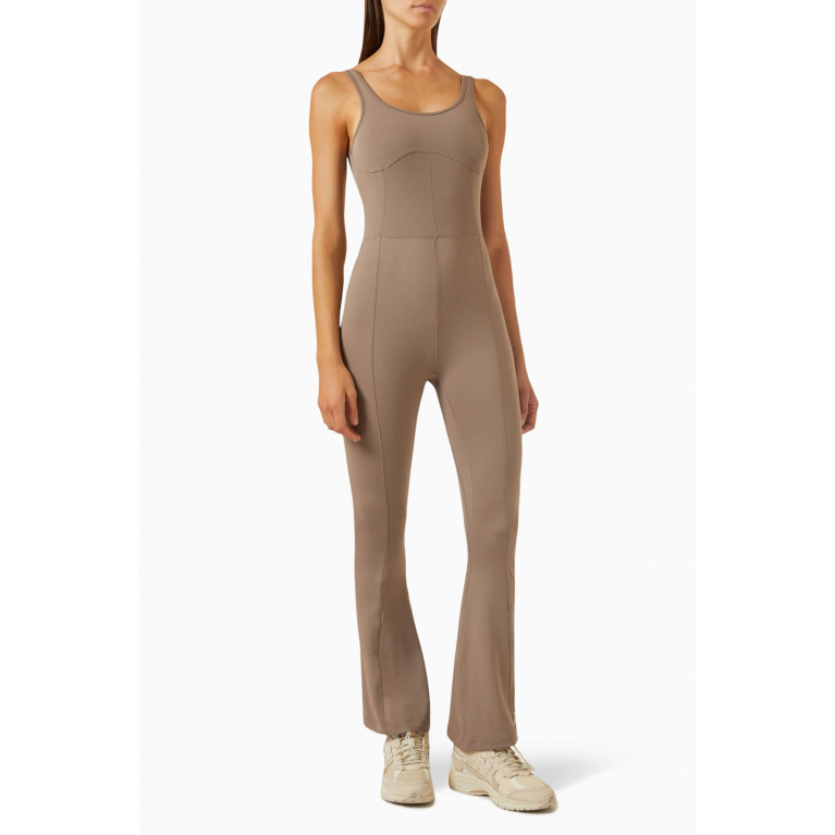 The Giving Movement - Flared Jumpsuit in Softskin100©, 29.5" Neutral