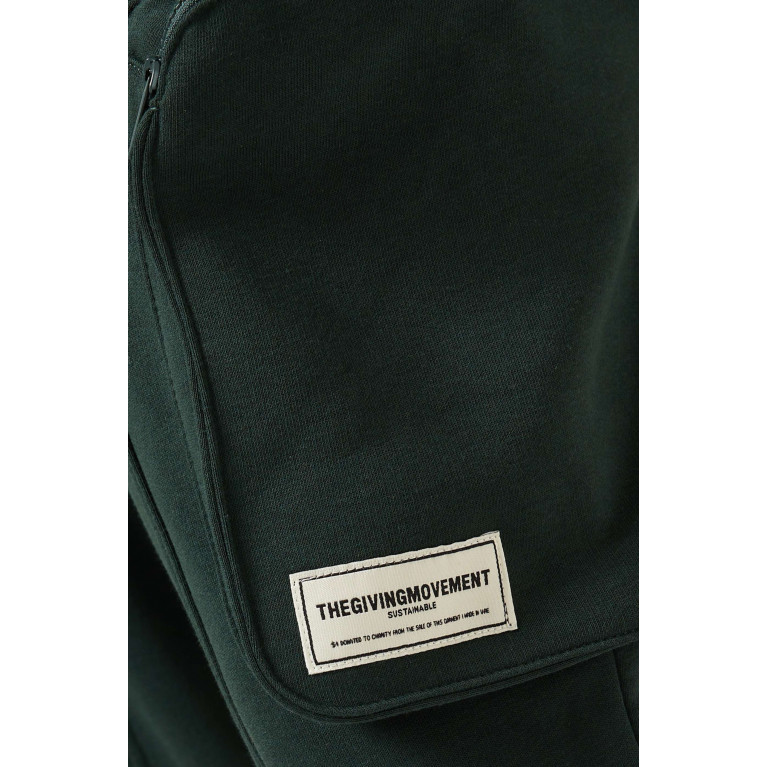 The Giving Movement - Cargo Sweatpants in Organic-cotton Blend Green