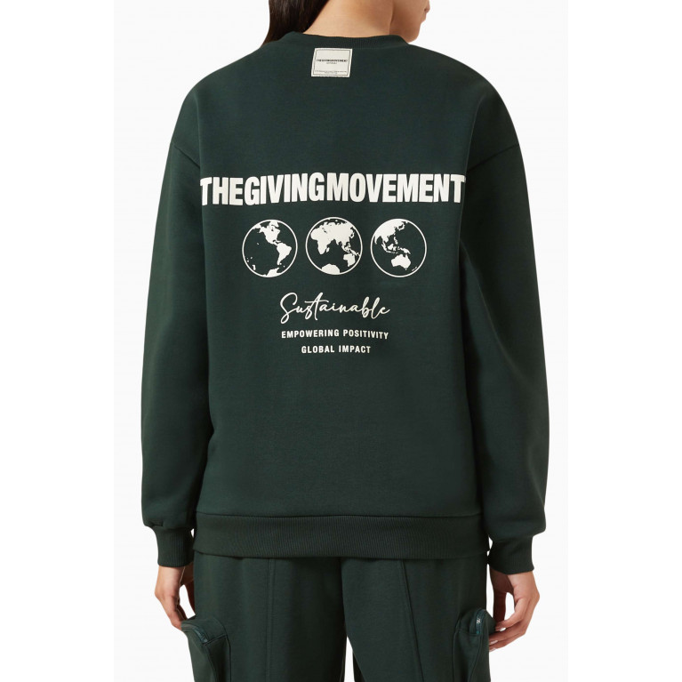 The Giving Movement - Global-print Sweatshirt in Softskin100© Green