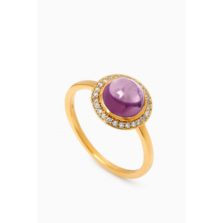 Samra - Noor Diamond & Amethyst Ring in 18kt Rose Gold