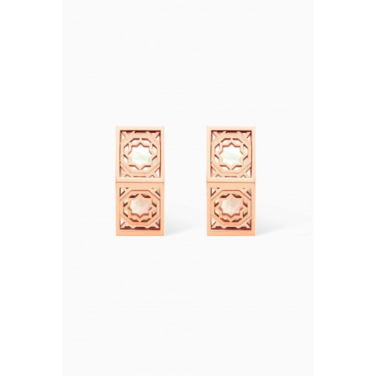 Samra - Oud Turath Mother-of-pearl Earrings in 18kt Rose Gold