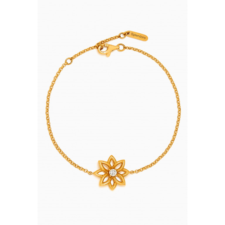 Samra - Lotus Rose Diamond Bracelet in 18kt Gold