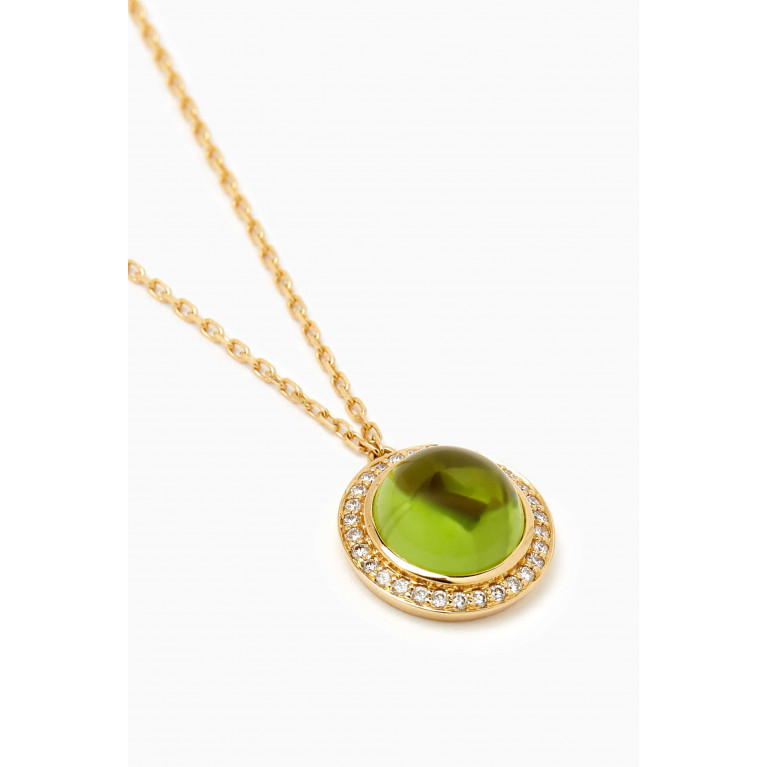 Samra - Noor Diamond & Peridot Necklace in 18kt Gold