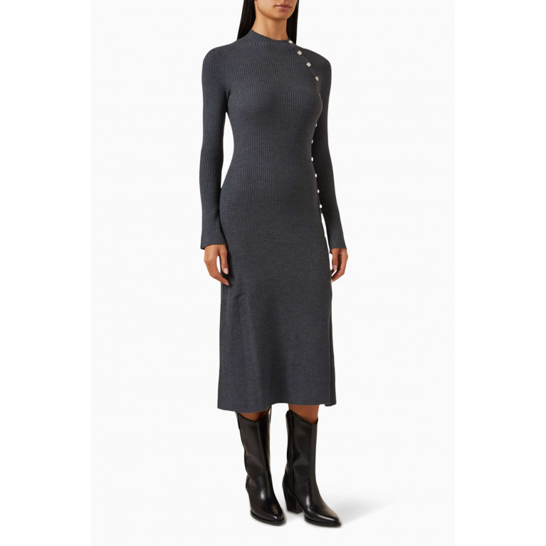 Maje - Ravie Slim-fit Midi Dress in Ribbed-knit Jersey