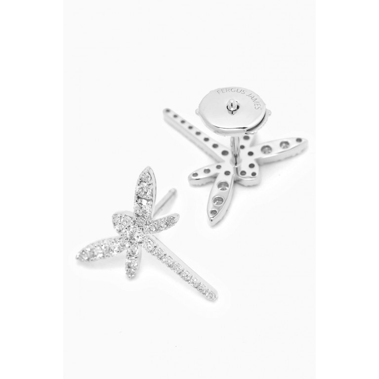 Fergus James - Dragonfly Diamond Stud Earrings in 18kt White Gold