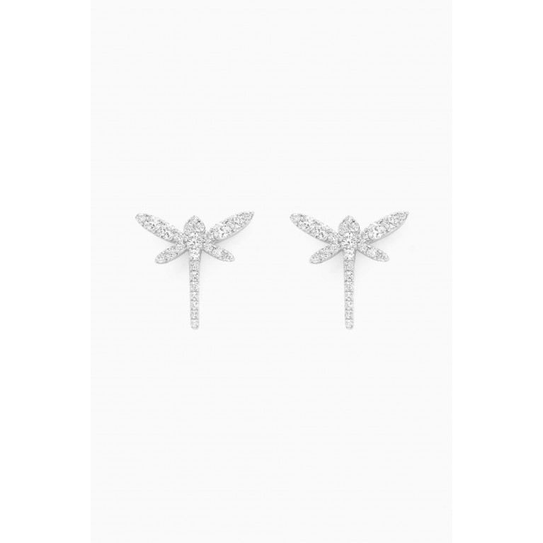 Fergus James - Dragonfly Diamond Stud Earrings in 18kt White Gold