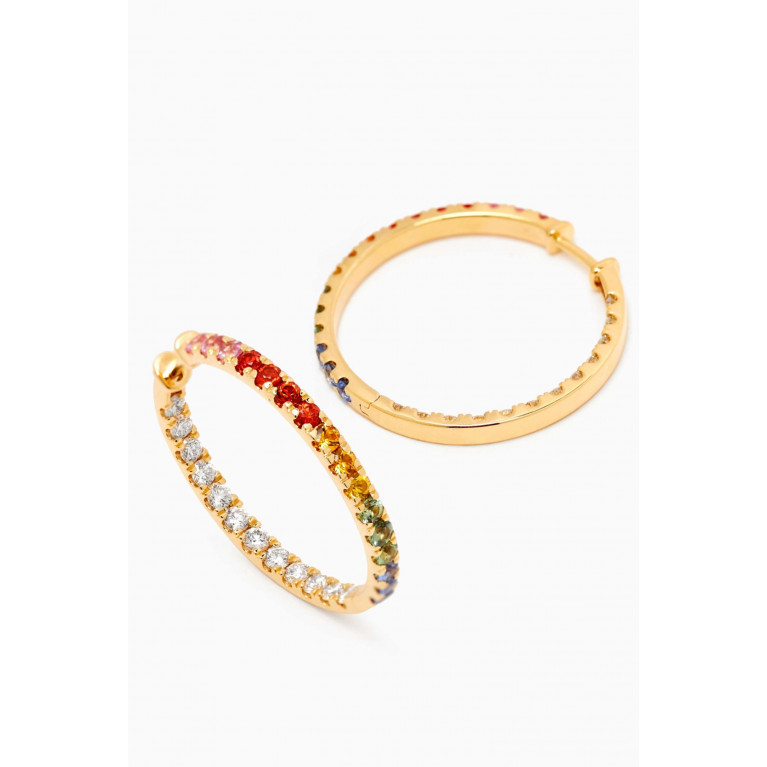 Fergus James - Rainbow Sapphire & Diamond Hoop Earrings in 18kt Gold