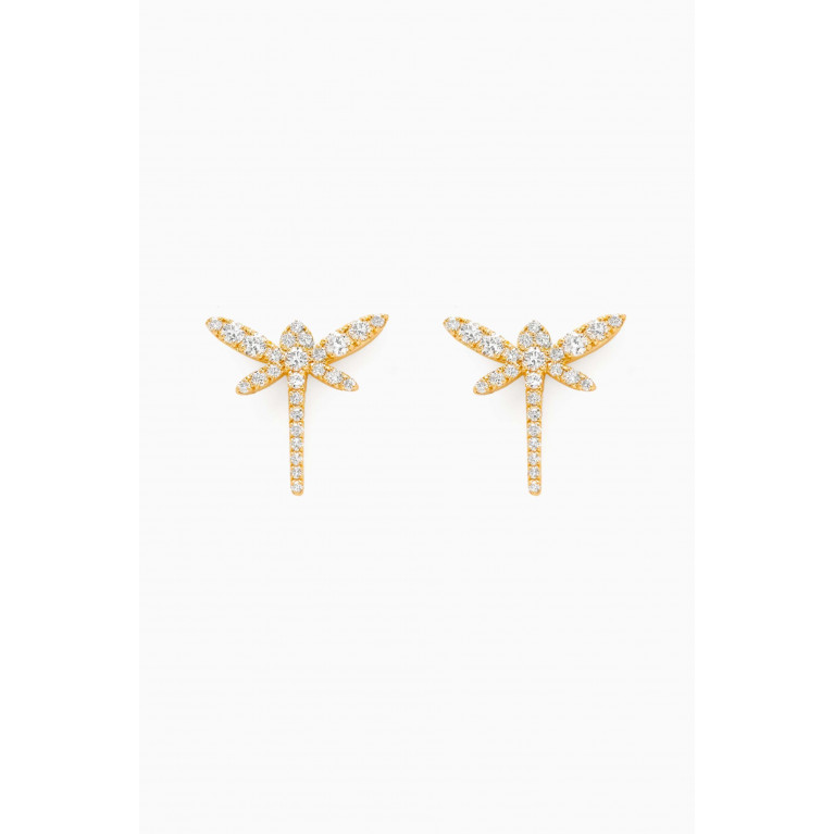 Fergus James - Dragonfly Diamond Stud Earrings in 18kt Gold