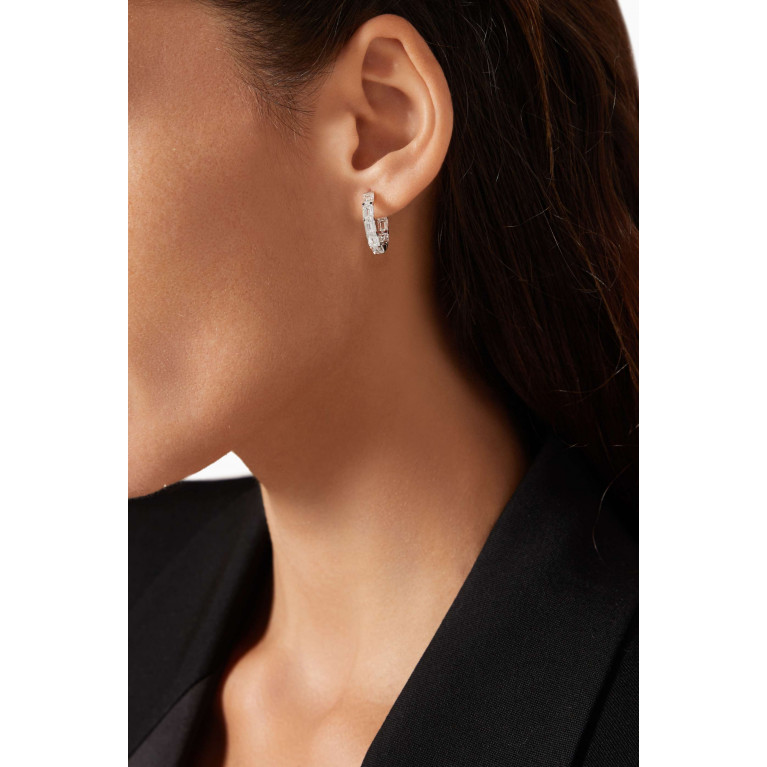 Fergus James - Emerald-cut Diamond Hoop Earrings in 18kt White Gold