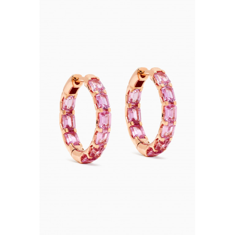 Fergus James - Emerald-cut Sapphire Hoop Earrings in 18kt Rose Gold