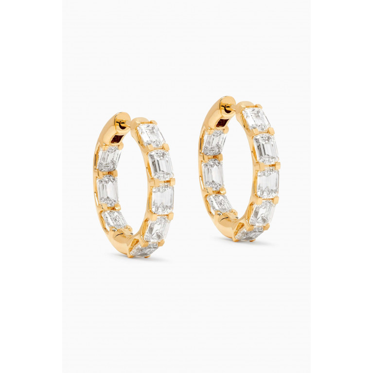Fergus James - Emerald-cut Diamond Hoop Earrings in 18kt Gold
