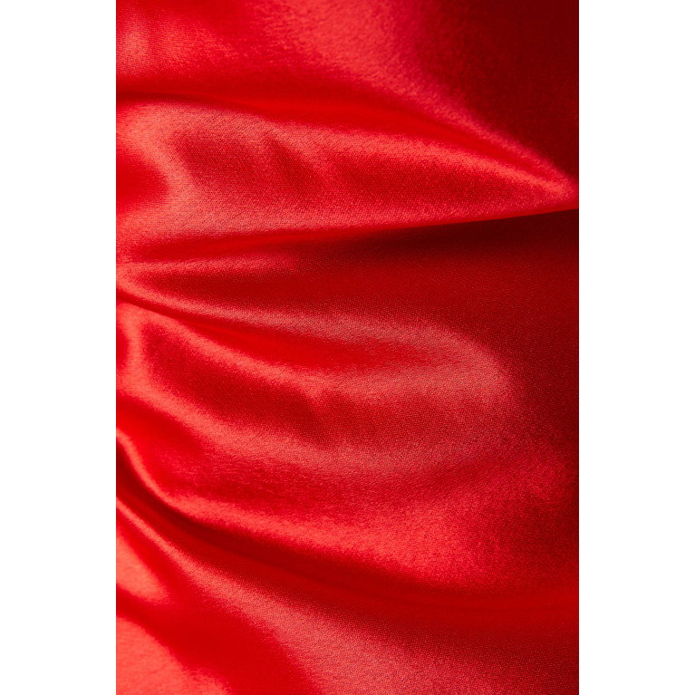 Staud - Ashanti Bias-cut Dress in Satin Red