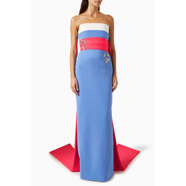 AZZI & OSTA - Crystal-embellished Strapless Maxi Dress in Crepe