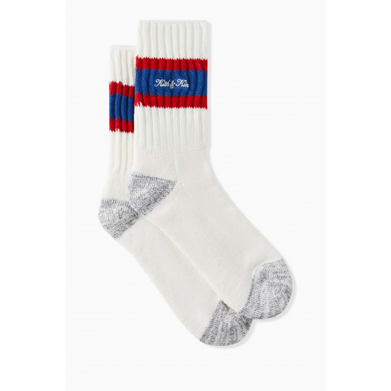 Kith - Chunky Striped Crew Socks in Cotton-nylon White