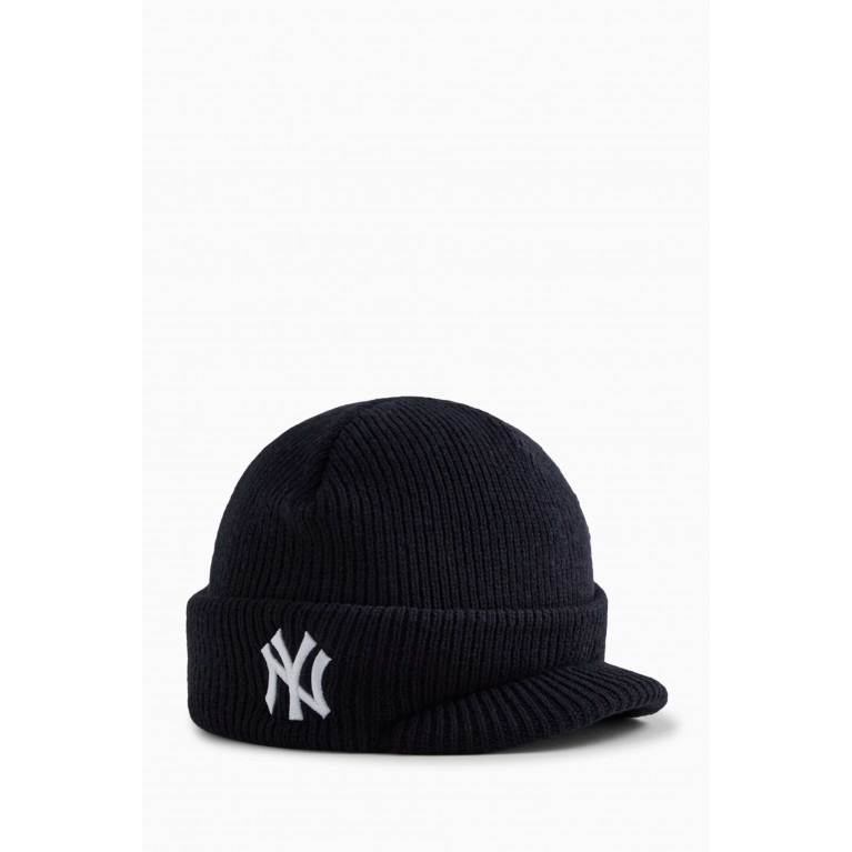 Kith - x Yankees Visor Beanie Hat in Acrylic-knit Blue