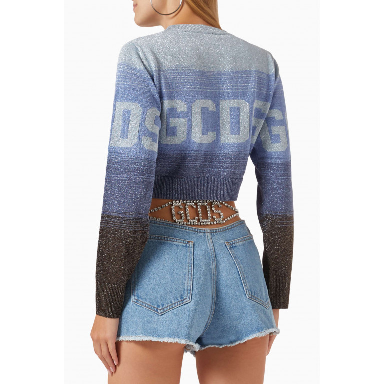 GCDS - Lurex Degrade Crop Sweater in Knit