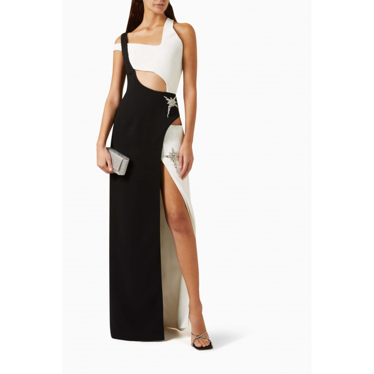 AZZI & OSTA - Cut-out Asymmetrical Maxi Dress in Crepe