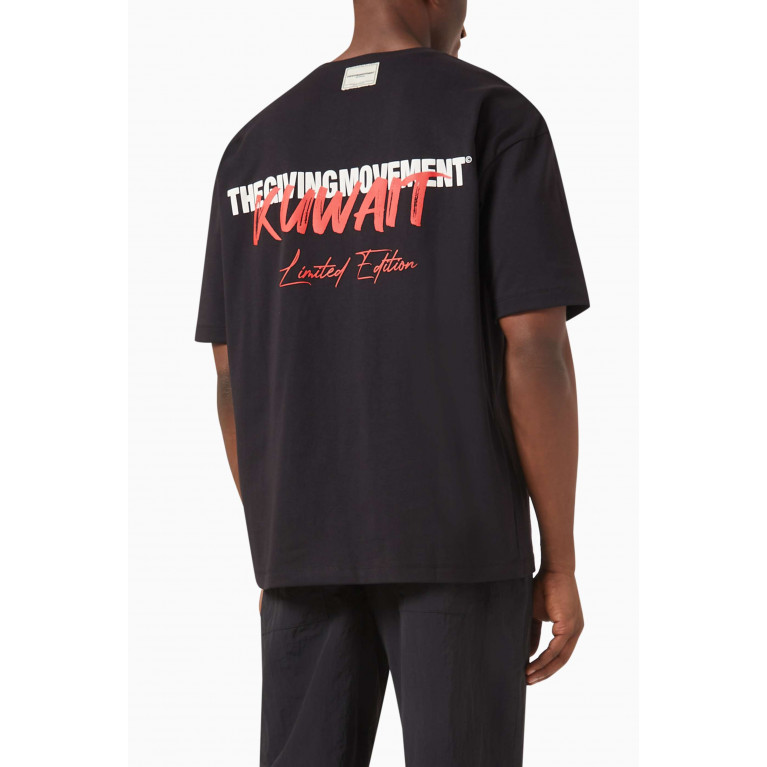 The Giving Movement - Kuwait-print Relaxed-fit T-shirt in COTTONSEY100© Black