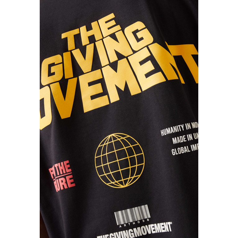 The Giving Movement - Bold-print T-shirt in COTTONSEY100© Black