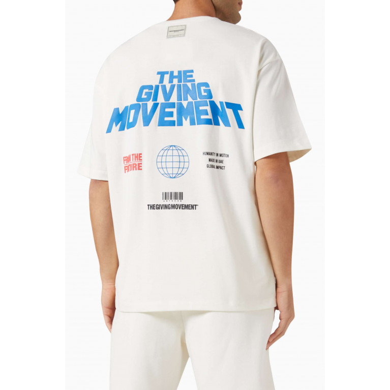 The Giving Movement - Bold-print T-shirt in COTTONSEY100© Neutral