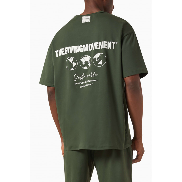 The Giving Movement - Global-print Oversized T-shirt in Light Softskin100© Neutral