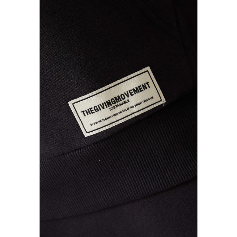 The Giving Movement - 2 in 1 Hoodie in Organic Cotton Blend Black